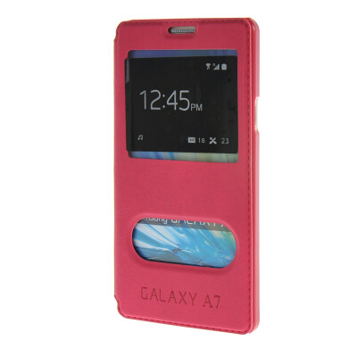 

MOONCASE Samsung Galaxy A7 чехол для View Leather Flip Pouch Bracket Back Cover Hot pink