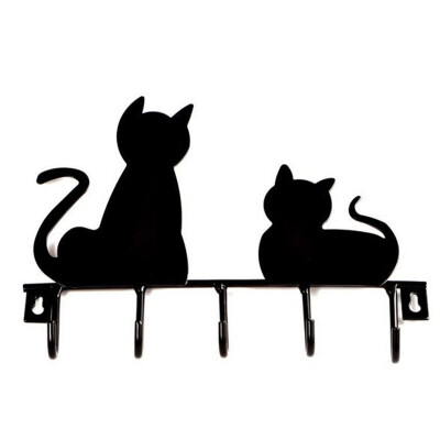 

Hot cat design Metal Iron robe wall hook with 5 hooks Wall Decor coat Clothes Hangers storage rack key holder