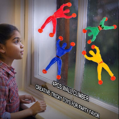 

4Pcsset Sticky Wall Climbers Climbing Man Rolling Men Creative Tricky Toys for Party Favor Kids