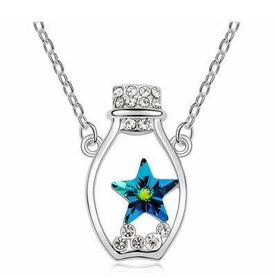 

High Quality Accessories Made With Crystal Form Swa Elements Moon And Stars Necklace Pendants Fashion Jewelry Womens 14407