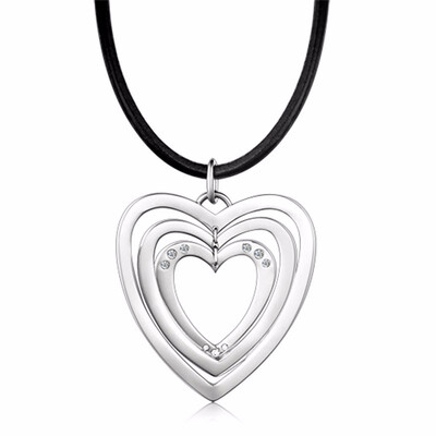 

Heart Shape Stainless Steel Pendant Leather Necklace