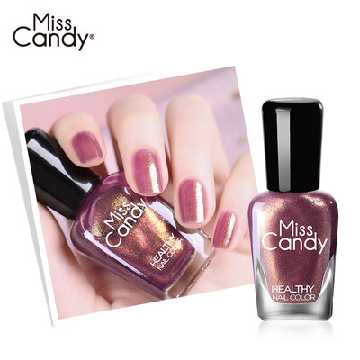 

Miss Candy Health Manicure Tear Nail Polish Hot Water Nail Polish Wind Language Fine Flash Gold Purple NA018