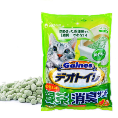 

Japan imported Jiale Za Gaines double cat litter basin special paper cat litter 2L green tea flavor