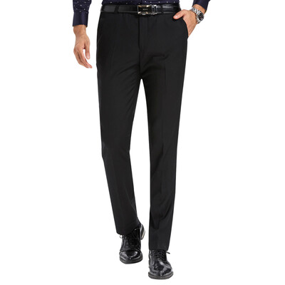 

Red Bean Hodo Men Business Dress Slim Straight Men Men Pure Color Pants Black 34