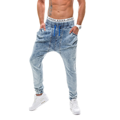 

New Baggy Mens Jeans Elastic Waist Casual Long Pants