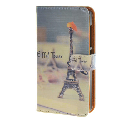 

MOONCASE Microsoft Lumia 532 Case Eiffel Tower Pattern Leather Flip Card Wallet Slot Bracket Back Case Cover A 09