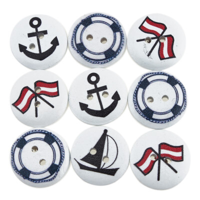 

mymei 1 Bag 100pcs Mixed Pattern Wooden Buttons Fit Sewing and Scrapbook 20mm