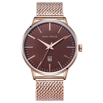 

BOFUTE Male Watches Business Watch Quartz Watches Japanese Movement Calendar Waterproof Metal Mesh Genuine Leather Strap 0115G