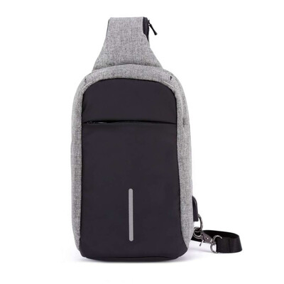 

Canvas USB chest bag mens outdoor diagonal cross bag Montmartre shoulder bag