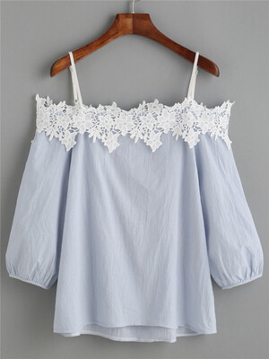 

Casual Womens Off shoulder Lace T-Shirt Ladies Long Sleeve Blouse Tops