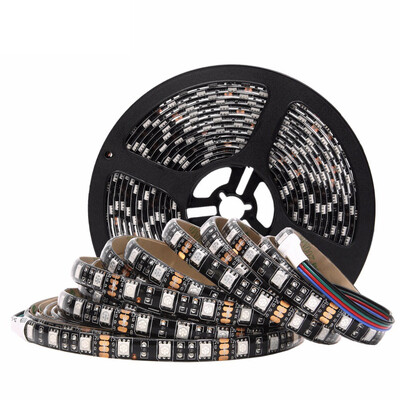 

SMD 5050 RGB LED Strip Waterproof DC12V 60LEDm 5M 300LED Black PCB Fita LED Light Strips Flexible Neon Tape Luz Lighting