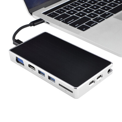 

2018 new 8-in-1 multi-function docking station USB C Type-c to HDMIVGARJ45PDSDUSB30 converter adapter