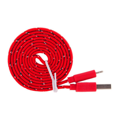 

3610Ft Durable Braided Flat 8Pin Double-sided USB Data Sync Charger Cable Cord for iPhone 5 5S 6 6S Plus iPad 4 5 Air iOS9