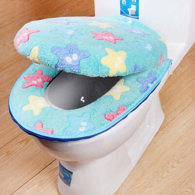 

Jiebi Shi toilet washer two-piece seat cushion zipper type thick warm toilet seat toilet seat star blue