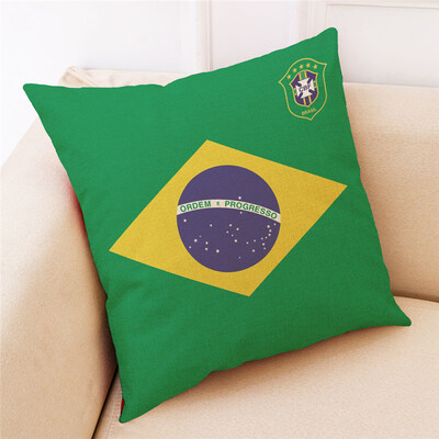 

Russia World Cup 2018 32 Teams Logo Cotton&Linen Pillowcase Bar Club Sofa Pillow Pillow Fans Souvenir