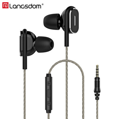 

Langsdom D3C 35mm Phone Earphone Gaming In Ear Headset with Mic Noise Isolating HiFi Music Earbuds Earphones for All Phone