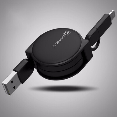 

CAFELE 100cm 2 in 1 Retractable USB Fast Charging Cable 8 Pin for iPhone 5s 6s 7 Plus with Micro USB Cable