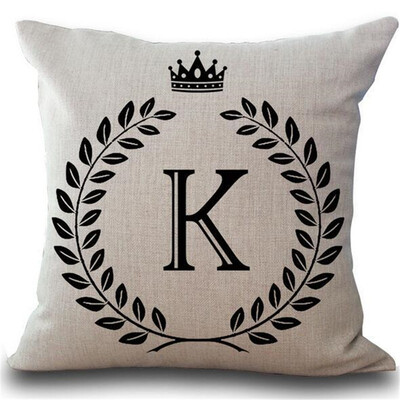 

Cntomlv 1Pcs Crown Letter 4545cm Cotton Linen Throw Pillow Cushion Cover Car Home Decoration Sofa Decor Decorative Pillowcase