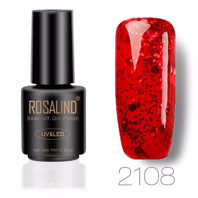 

ROSALIND Gel 1S 7ML Color Diamond Series Glitter Nail Gel Polish UV LED Soak-Off Nail Art Base Top Coat Needed gel lacquer
