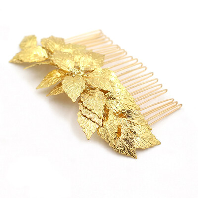 

Jonnafe Vintage Gold Silver Leaf Hair Comb Leaves Combs Headpieces Bridal Hair Accessories Jewelry For Women