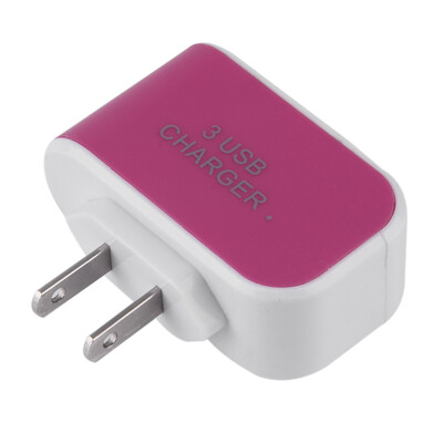 

3.1A 3 Порты USB перемещения дома стены AC зарядное устройство США Plug для смартфонов Роза красная
