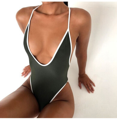 

Swimwear Women Swimsuit Push Up One Piece Swimsuits Deep V-neck Brazilian Bikini Set