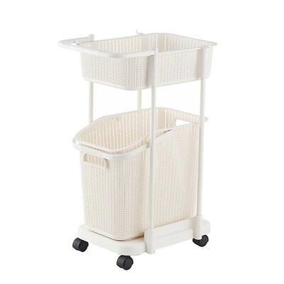

Jinghuisi Chuang JH0641 hamper laundry basket thick removable mobile storage box rack storage basket rice white