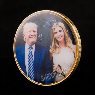

WR Ivanka Marie Trump Gold Challenge Coin Trump&Ivanka Coin US Sexy Model Gold Coins Collection