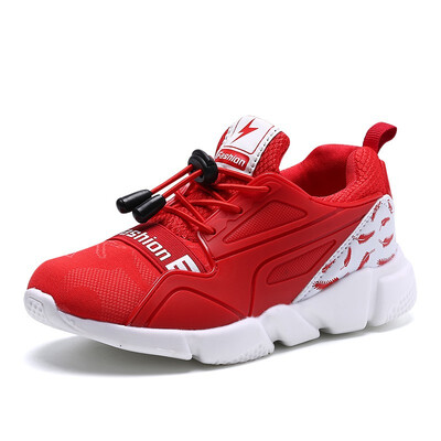

Red Sport Kids Sneakers For Children Shoes Boys Casual Shoes Girls Trainer Air Mesh Breathable Fly Knit Elastic Band Shoe