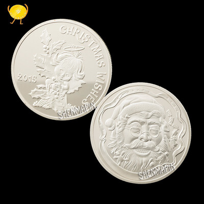

Christmas kids&snow commemorative coins Merry Christmas silver plated coins exquisite holiday party gift coin collectibles