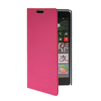 

MOONCASE Slim Leather Side Flip Wallet Card Slot Pouch Stand Shell Back ЧЕХОЛ ДЛЯ Nokia Lumia 830 Hot pink