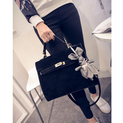 

Womens Faux Suede Flap Bag With A Rabbit Bear shoulder bag handbag fashion lady bag high quality messenger bag tote bag