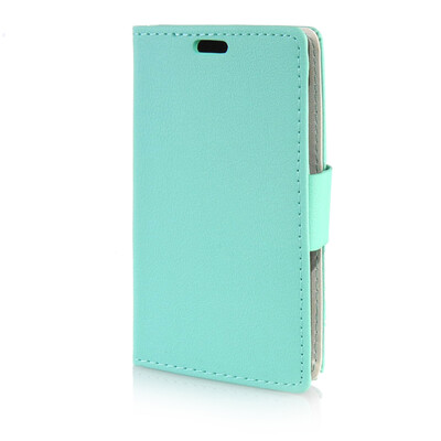 

MOONCASE Leather Side Flip Wallet Card Slot Pouch Stand Shell Back ЧЕХОЛ ДЛЯ Microsoft Lumia 435 Azure