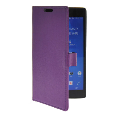 

MOONCASE Slim Leather Side Flip Wallet Card Holder Pouch with Kickstand Case Cover for Sony Xperia T2 Ultra Purple