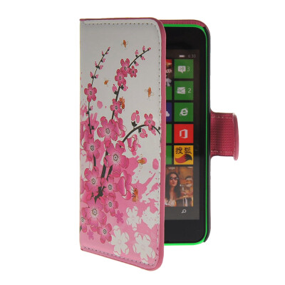 

MOONCASE Plum flower style Leather Side Flip Wallet Card Slot Stand Pouch Case Cover for Nokia Lumia 630