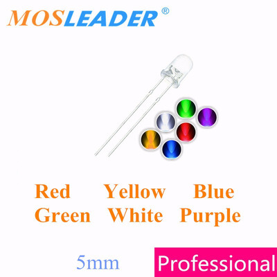 

Mosleader DIP 5mm F5 1000PCS Red Yellow Blue Green White Purple Short pins LED Transparent LED Light Lamp