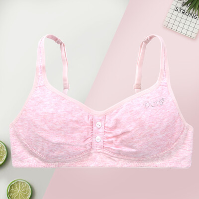 

Girl bra student underwear development period cotton buckle paragraph no steel ring junior high school student bra DRBR135-pink 80B