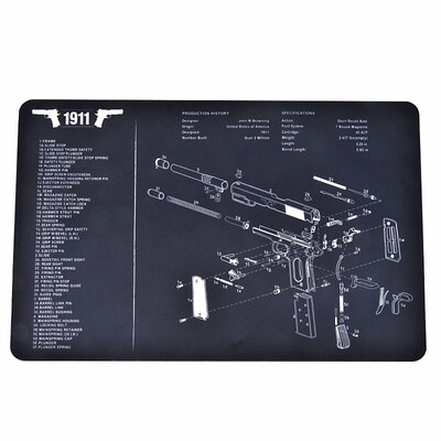 

Tactical Gun Cleaning Mat Rubber Carpet Waterproof Non-Slip Cleaning Bench With Diagram Parts And Instructions AK47 AR15 Glock