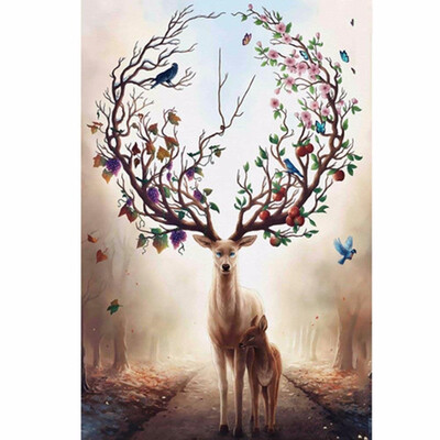 

Frameless DIY Oil Painting By Numbers Hand Painted Modern Wall Canvas Painting Picture For Living Room A magical deer