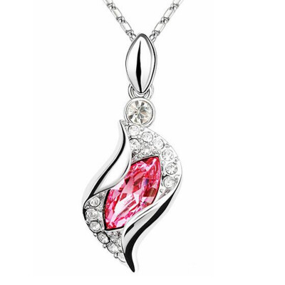 

Necklaces Pendants Vintage Bijoux For Women Best Gift Made With Crystals from Austrian Elements White Gold Plated 13058