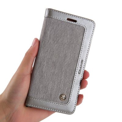 

Luxury Leather Jeans canvas Credit Card Wallet Flip Case for iphoneX 8 7 6s phone Cover Bags For iphone6plus 7plus With Card Slot