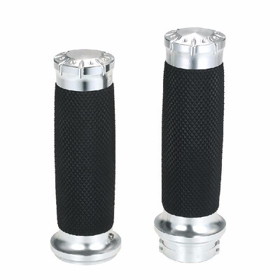 

Motorcycle Handle Bar Handle Grips BlackChrome 1"25mm Handlebar Hand Grips For Harley Sportster Touring Dyna Softail Custom
