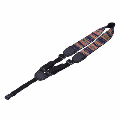 

Black Clip On Adjustable Ukelele Strap Neck Sling Soft Cotton with Sound Hole Hook Geometric Pattern Musical Instruments O1N5S8O9