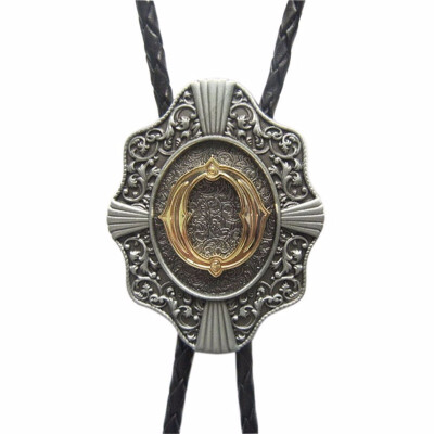 

Men Bolo Tie Original Initial Letter Western Cowboy Cowgirl Wedding Bolo Tie Leather Necklace