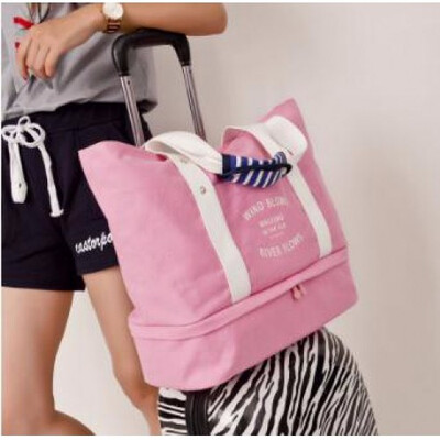 

Large Capacity Single Bag Canvas Travel Storage Pouch canvas material Large capacity design handbag single shoulder bag
