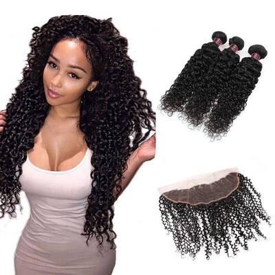 

Ishow 7A Ear To Ear Lace Frontal Closure With Bundles Peruvian Curly Hair Virgin Hair With Closure Cheap Human Hair With Frontal