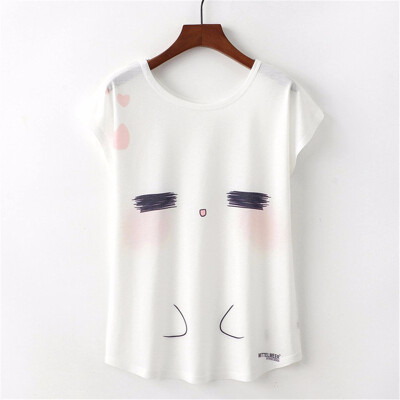 

Summer Novelty Women T Shirt Harajuku Kawaii Cute Style Nice Cat Print T-shirt