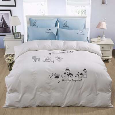 

Four Cotton Cotton Bedding Bag Contracted Washing Cotton Embroidered 18 Meters Of the Fitted Sheet Bedding