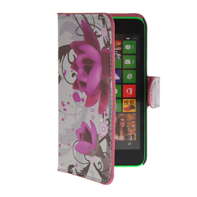 

MOONCASE Flower style Leather Side Flip Wallet Card Slot Stand Pouch Case Cover for Nokia Lumia 630