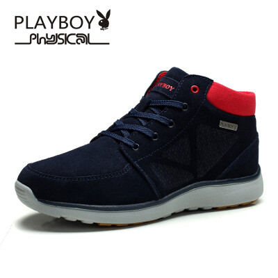 

PLAYBOY brand High-top,Winter, Cotton with velvet,Fashional hIking sneakers,Men's shoes